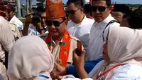 Capres nomor urut 02 H Prabowo Subianto meminta pendukungnya untuk mengawasi TPS secara ketat  (Liputan6.com/Yuliardi Hardjo)