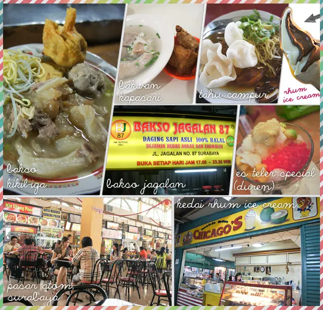 Bakso Jagalan dan sepanjang jalan di samping Pasar Atom bisa menjadi tujuan wisata kuliner Surabaya pada malam hari
