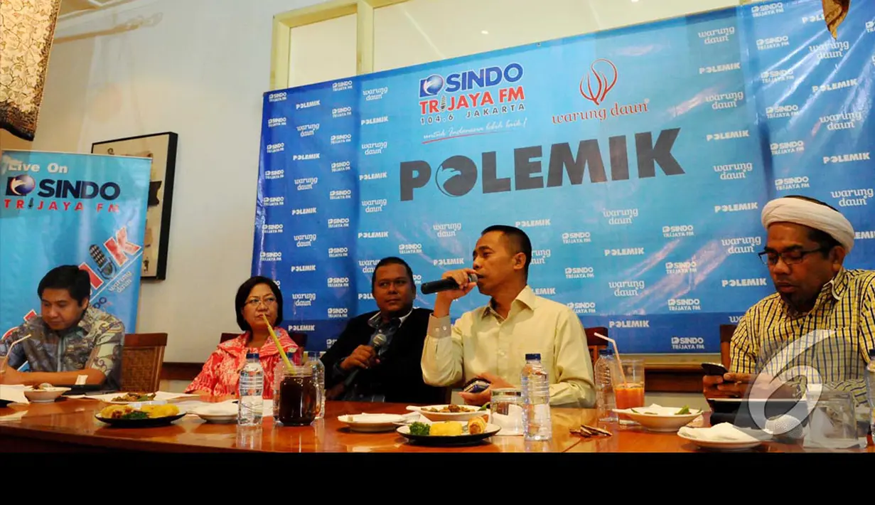 Diskusi polemik bertajuk Peta Politik Pasca Pilpres 2014 dihadiri oleh sejumlah elit Partai PDIP dan Golkar, Jakarta, Sabtu (23/8/2014) (Liputan6.com/Andrian M Tunay)