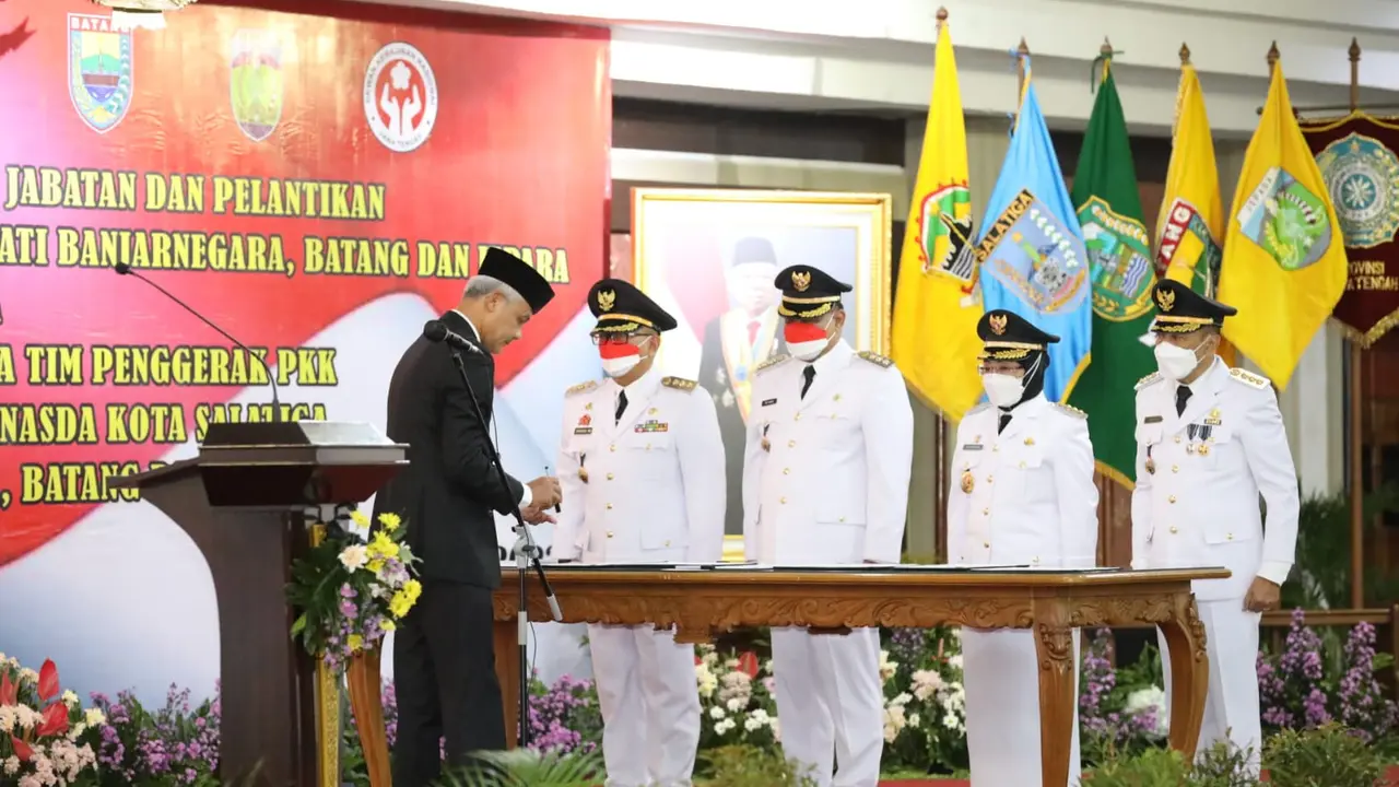 Suasana Pelantikan yang dilakukan oleh Gubernur Jawa Tengah Ganjar Pranowo