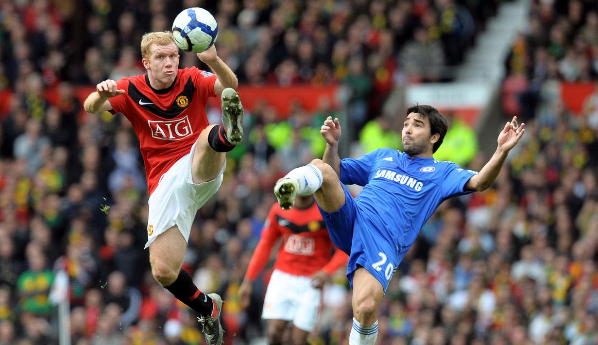Selama kariernya bersama Setan Merah, Scholes sendiri sudah 26 kali tampil dalam laga kontra City. Dari 26 laga tersebut, ia membawa United menang 14 kali dan imbang lima kali. Sisanya, tujuh pertandingan, ia harus menelan kekalahan. (AFP/Andrew Yates)