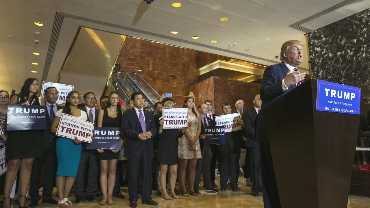 Setya Novanto dan Fadli Zon di kampanye bakal calon presiden AS, Donald Trump. (Reuters)