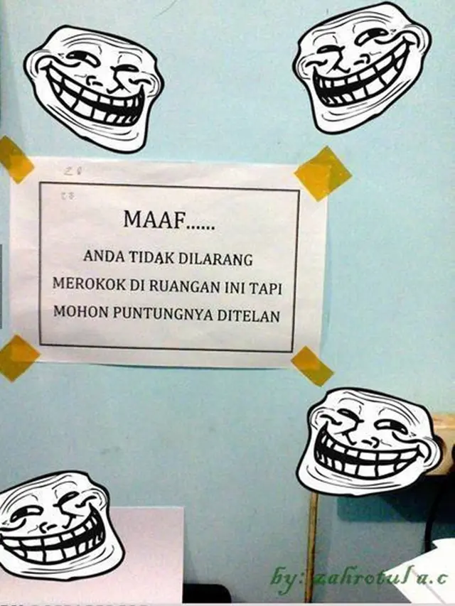 6 Tulisan Dilarang Merokok Ini Nyeleneh, Bikin Ngakak