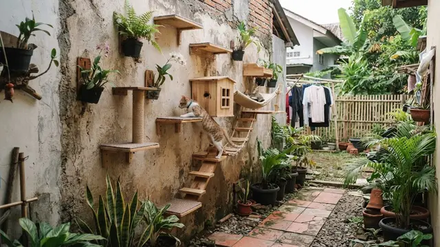 Cara Membuat Sudut Bermain Kucing di Pekarangan Rumah yang Sempit, Tetap Nyaman