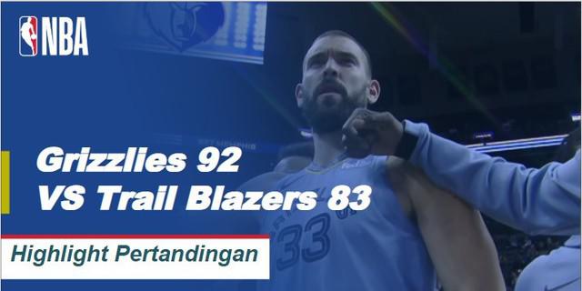 Cuplikan Hasil Pertandingan NBA : Grizzlies 92 VS Trail Blazers 83