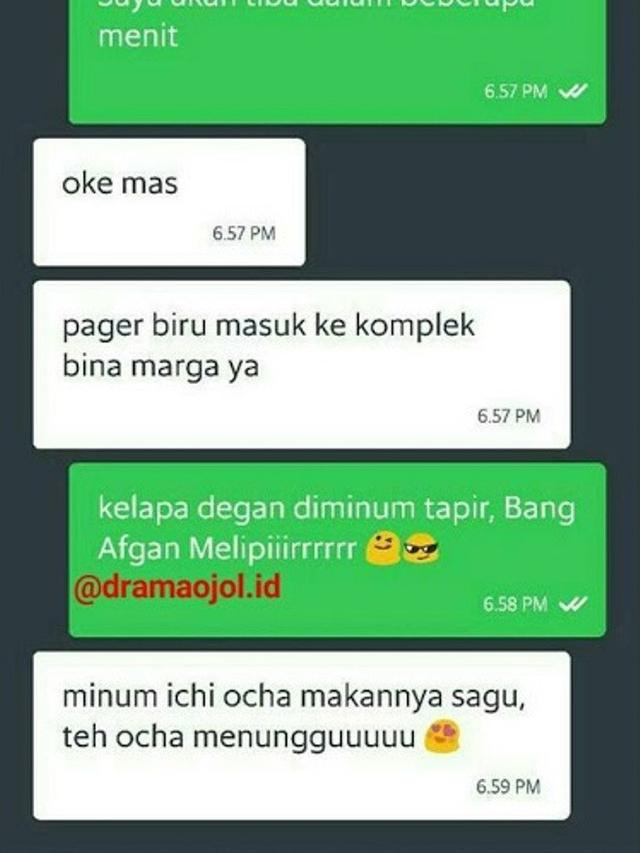 Ngakak 7 Chat Lucu Kala Driver Ojek Online Berbalas Pantun