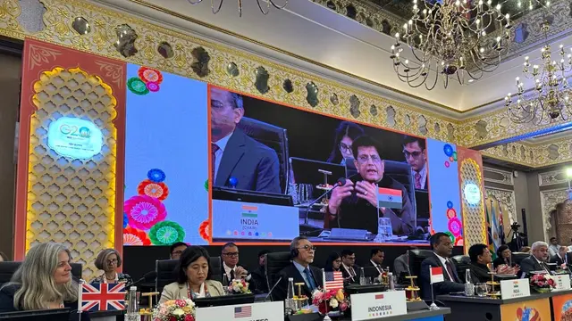 Menteri Perdagangan(Mendag) Zulkifli Hasan menyampaikan pidato dalam Pertemuan Tingkat Menteri Perdagangan dan Industri (Trade and Investment Ministerial Meeting/TIMM) G20 di Jaipur, India, Kamis, (24/8/2023).(Dok Kemendag)