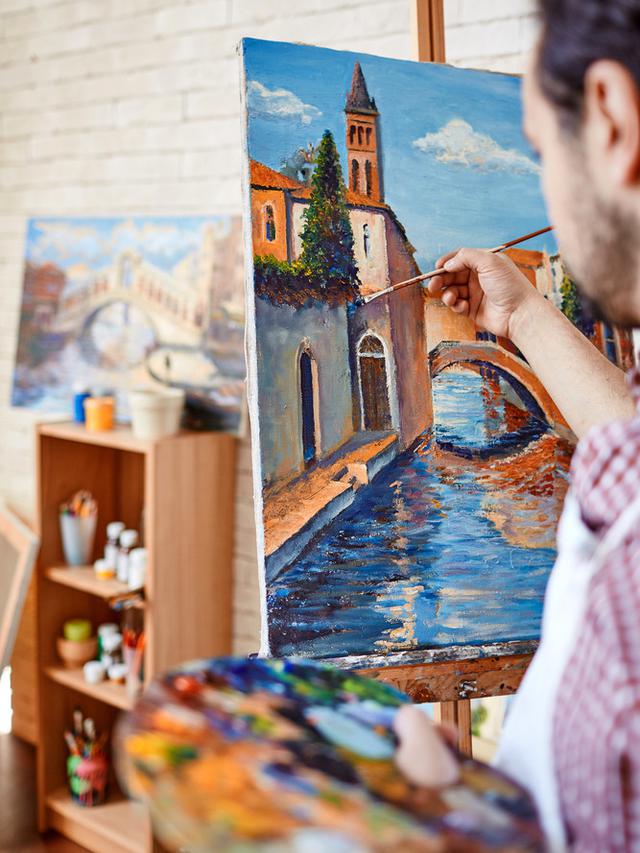 Ilustrasi menciptakan karya seni