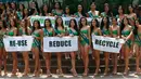Sejumlah Kontestan Miss Philippines Earth 2017 berpose pada saat sesi media di Manila, Filipina, Rabu (5/7). Empat puluh kontestan sedang berlomba meraih gelar dan kesempatan untuk menjadi Miss Philippines Earth 2017. (AP Photo / Bullit Marquez)