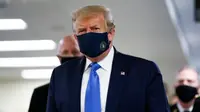 Presiden AS Donald Trump memakai masker di depan publik untuk pertama kalinya (AP PHOTO / Patrick Semansky)