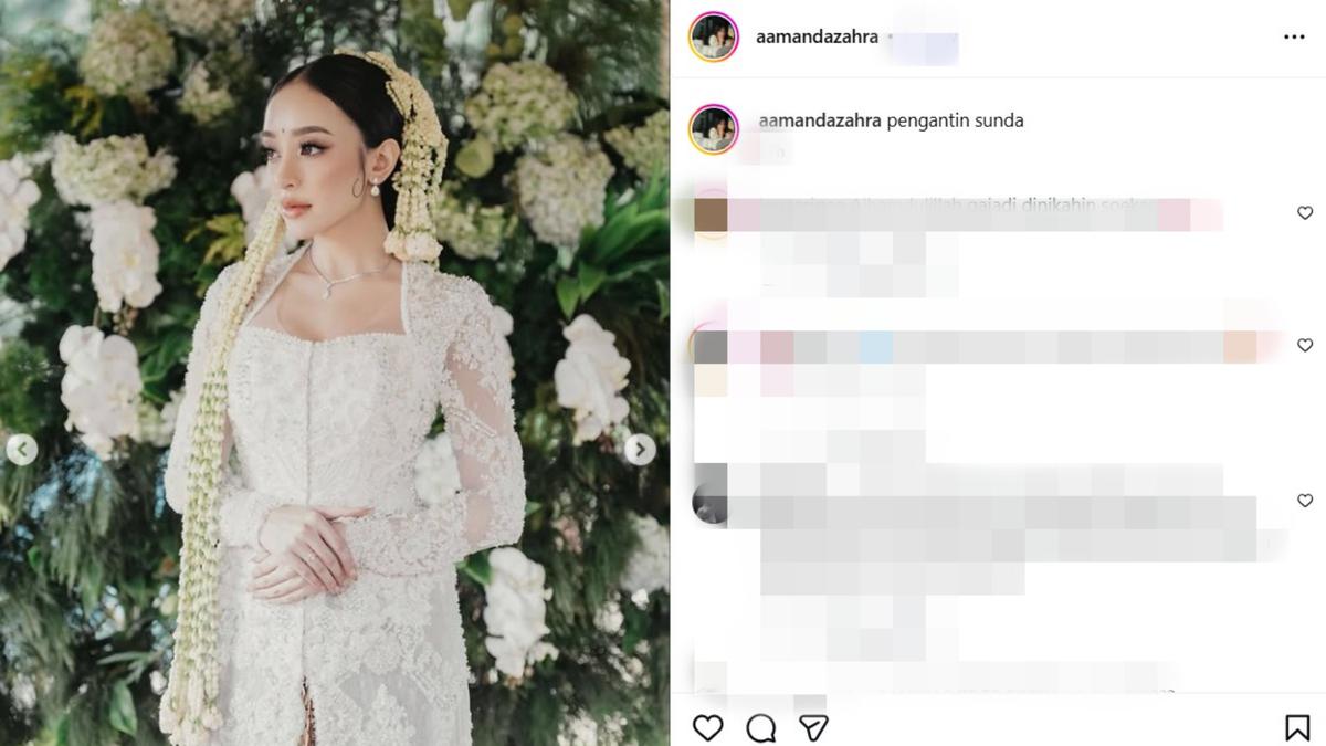 Pesona Selebgram Amanda Zahra Resmi Menikah Lagi, Jadi Pengantin Sunda