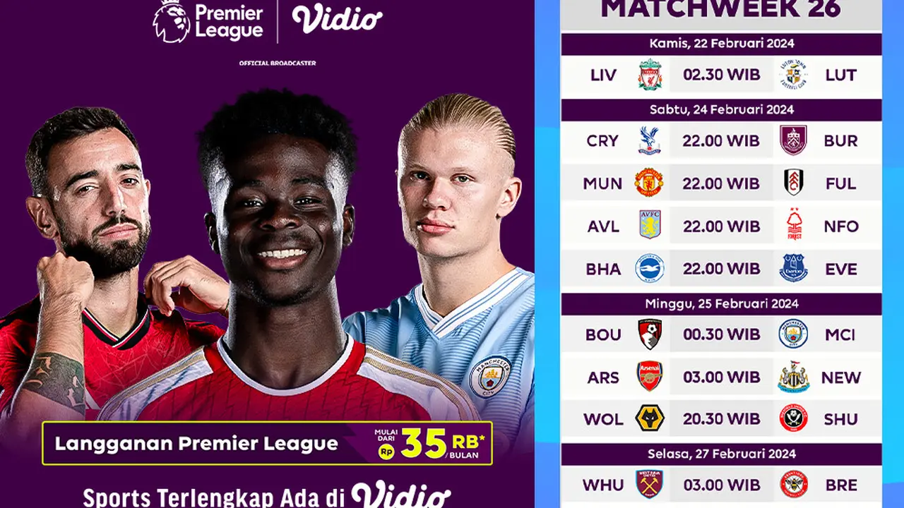 Liga Inggris 2023/2024 Matchday 26