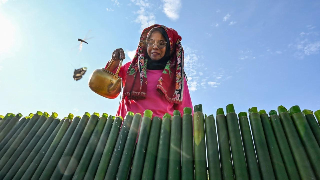 FOTO: Ribuan Warga Abdya Pecahkan Rekor Memasak Lemang Terbanyak