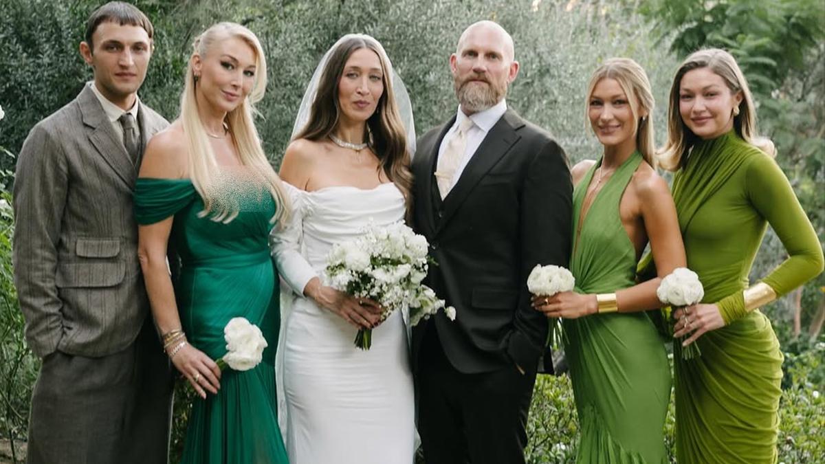6 Gaya Bella dan Gigi Hadid di Pernikahan Sang Kakak, Kompak Bergaun Hijau