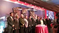 Dubes Singapura untuk Indonesia Anil Kumar Nayar bersama sejumlah menteri Indonesia, wakil PM dan beberapa menteri Singapura. (Liputan6.com/Tanti Yulianingsih)