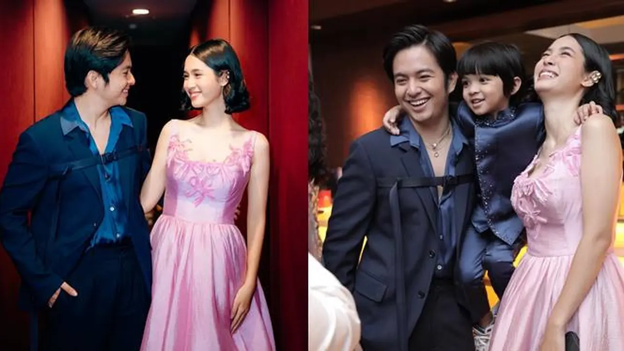 Jadi Pasutri, Ini 7 Potret Angga Yunanda dan Nurra Datau di Gala Premier Dua Hati Biru