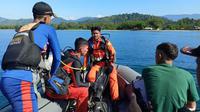 Tim SAR Manado saat menyisir muara Sungai Pinolosian, Kabupaten Bolmong Selatan, Sulut.