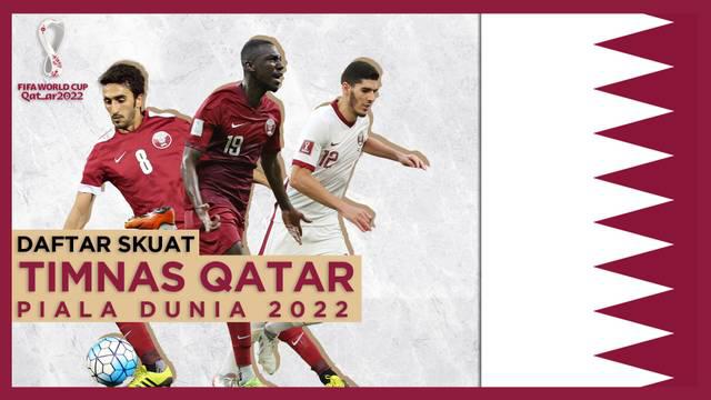 Berita Motion grafis skuat resmi Piala Dunia 2022 dari Timnas Qatar. Almoez Ali tetap diandalkan di lini serang, dan Al-Sadd jadi klub terbanyak penyumbang pemain ke Timnas Qatar.