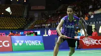 Dinar Dyah Ayustine lolos ke perempat final Thailand Masters 2016 usai mengalahkan wakil Jerman, Karin Schnaase. (Liputan6.com/Humas PP PBSI)