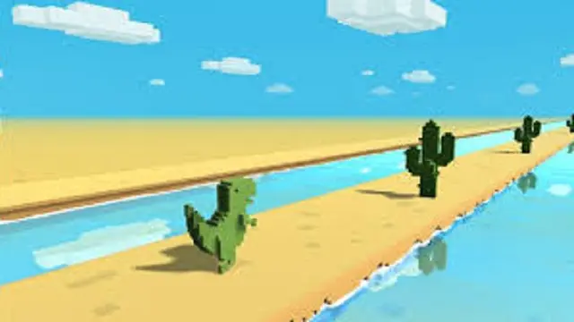3D T-Rex Dino Chrome
