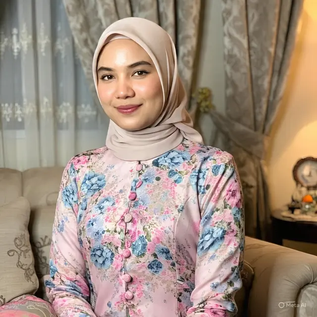 Gamis Button Motif Floral (Created by AI)