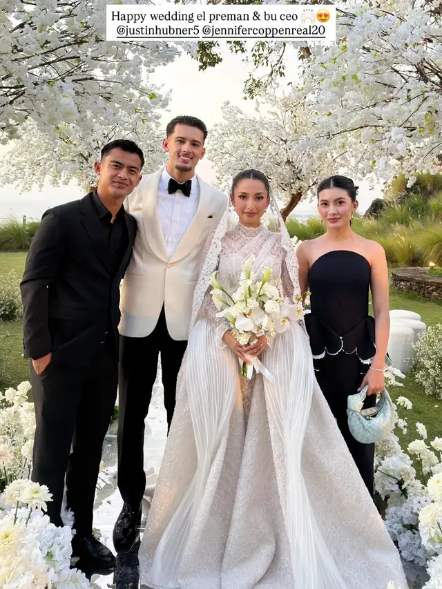 Gaya Pratama Arhan dan Inka Andestha Go Public di Pernikahan Justin Hubner, Kompak Pakai Outfit Hitam Elegan