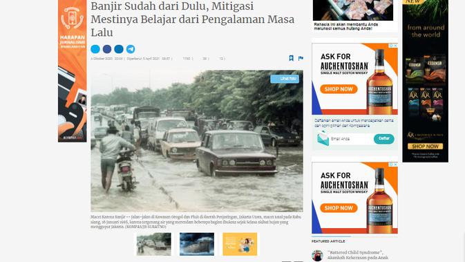 Cek Fakta Liputan6.com menelusuri klaim foto banjir Jakarta sejak zaman Bung Karno