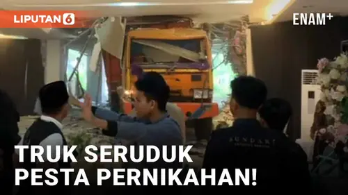 VIDEO: Heboh! Truk Seruduk Ruangan Pesta Nikahan di Balikpapan