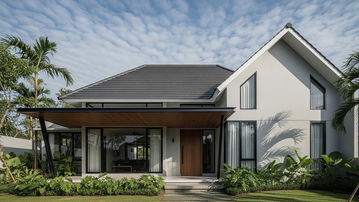 4 Model Rumah Minimalis dengan Atap Kombinasi Pelana dan Kanopi Modern yang Fungsional