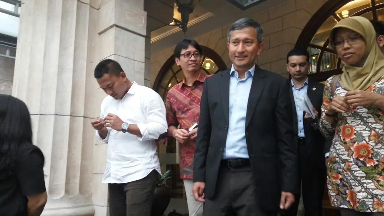 Menteri Luar Negeri Singapura, Dr Vivian Balakrishnan saat menerima  peserta Indonesia Journalist Visit Programme (IJVP).