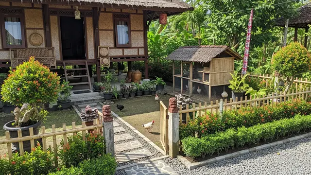 9 Desain Halaman Rumah Desa Dekat Ternak Tetap Estetik
