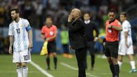 Jorge Sampaoli saat Argentina takluk 0-3 dari Kroasia. (AP Photo/Petr David Josek)