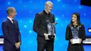 Terpilihnya Erling Haaland tak lepas dari andilnya ikut mengantarkan City meraih treble yang luar biasa yaitu Liga Inggris, Piala FA, dan Liga Champions. (AP Photo/Daniel Cole)