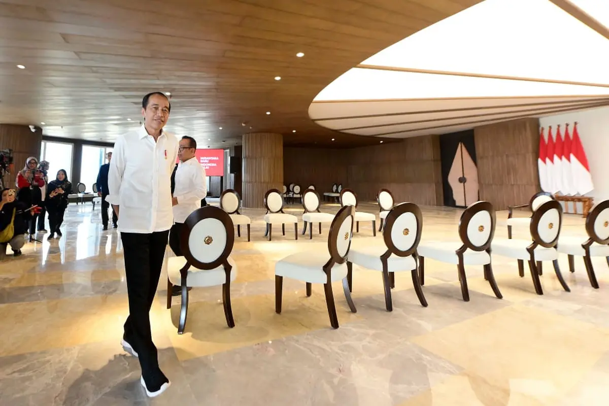 Presiden Joko Widodo atau Jokowi di Ibu Kota Nusantara (IKN), Kalimantan Timur, Senin (29/7/2024).