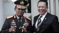 Ketua MPR RI Bambang Soesatyo bersama Kapolri Idham Azis.