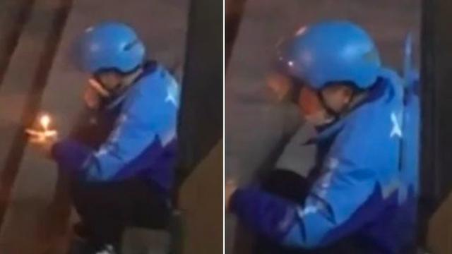 Dapat Kejutan Kue Ulang Tahun dari Pelanggannya, Kurir Makanan Menangis