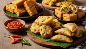 Ilustrasi Jualan Gorengan. (Foto: AI)