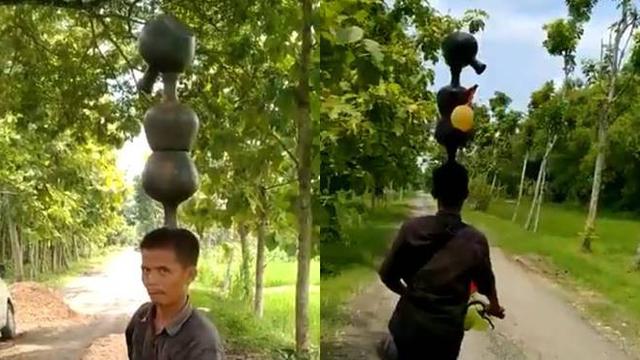 6 Potret Orang Bawa Barang Pakai Kepala Ini Bikin Heran