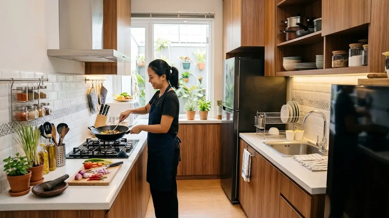 Inspirasi desain dapur yang rapi dan nyaman sehingga bikin masak jadi satset.