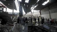 Dampak serangan di Yaman. (Reuters)