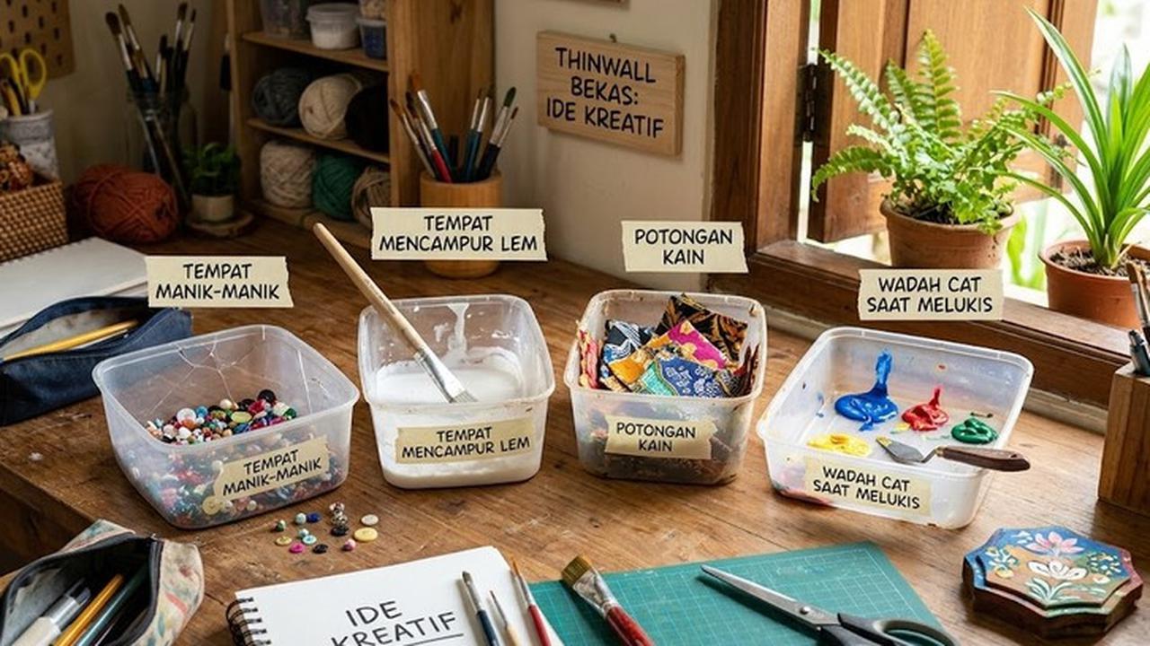 Thinwall Pecah Bisa Buat Apa? Ini Ide Kreatif Memanfaatkan Wadah Plastik Bekas (AI Generated)
