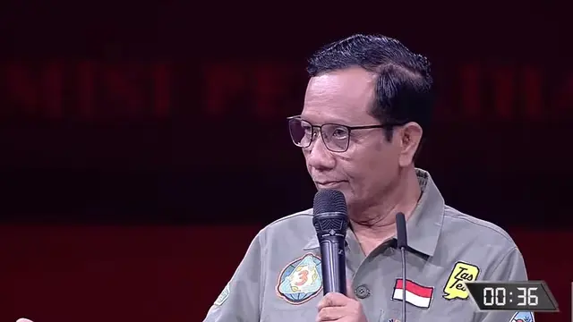 Cawapres RI Mahmud MD membahas penegakan hukum di debat cawapres 21 Januari 2024.