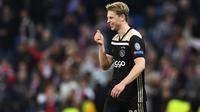 Frenkie de Jong setelah menyingkirkan Real Madrid dari Liga Champions 2018-2019. (AFP/Gabriel Bouys)