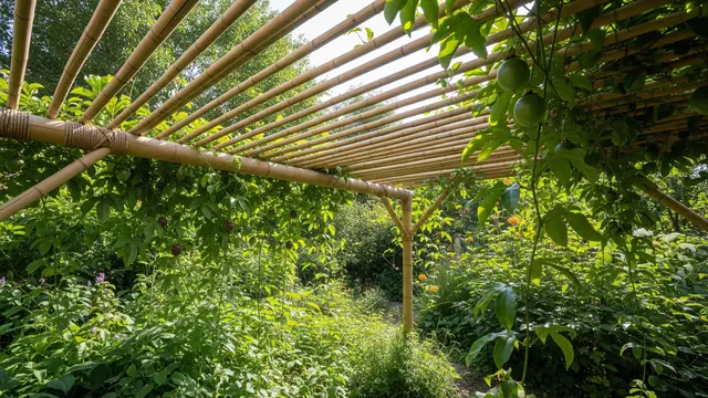 Pergola Bambu untuk Tanaman Markisa