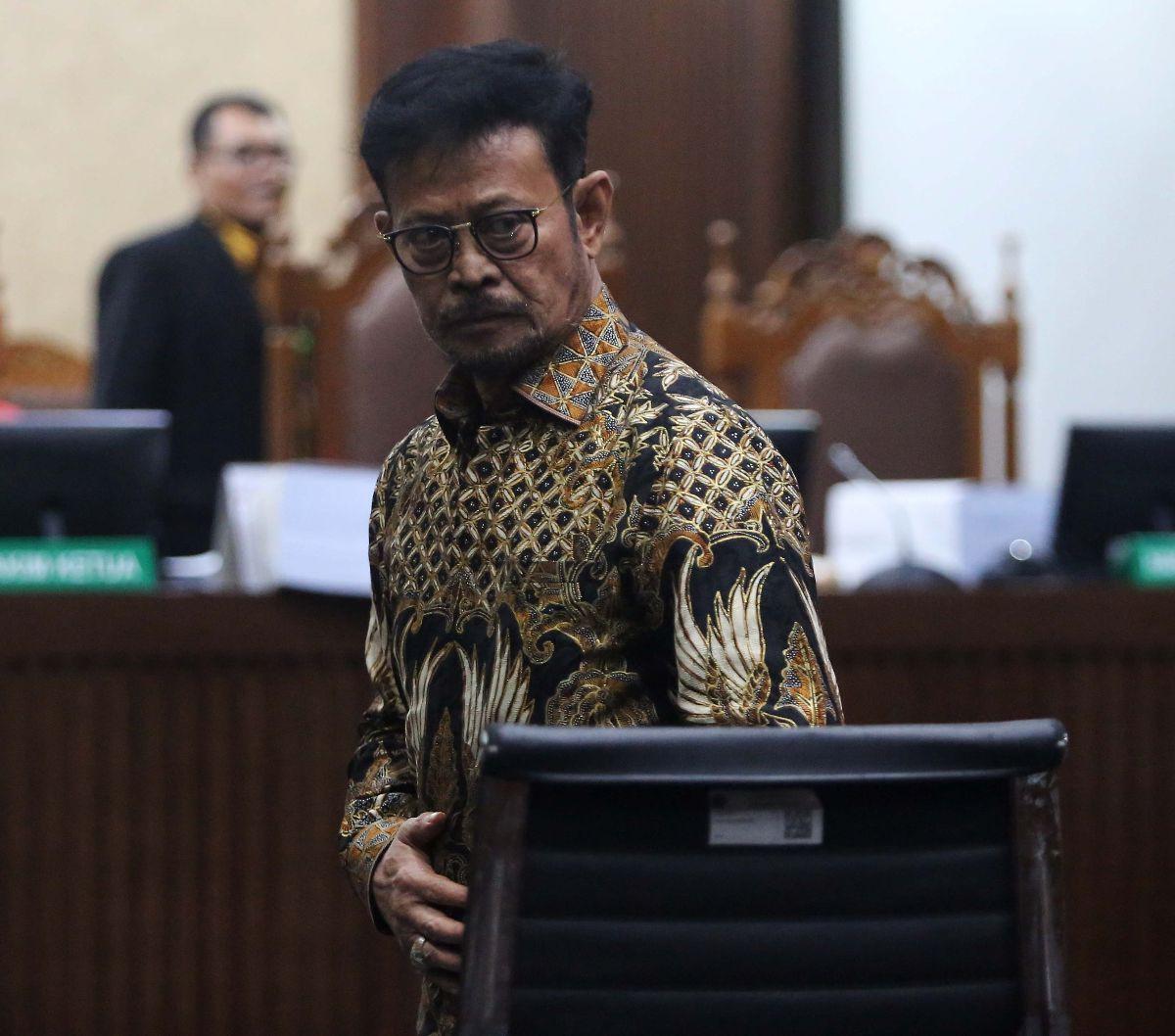 Mantan Menteri Pertanian Syahrul Yasin Limpo (SYL) saat menjalani sidang dengan agenda pembacaan tuntutan di Pengadilan Tipikor, Jakarta, Jumat (28/6/2024). Dalam sidang tersebut,&nbsp;Jaksa Komisi Pemberantasan Korupsi (KPK) menjatuhkan tuntutan agar SYL