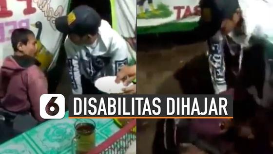 VIDEO: Viral Pria Disabilitas Dihajar Pemuda di Lapak Pecel Lele