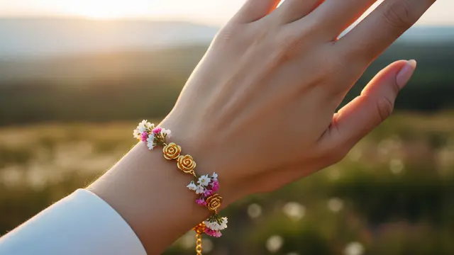 Model Gelang Emas Rantai Kombinasi Bunga Kecil/Gemini AI