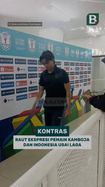 Kontras! Ekspresi pemain Timnas Kamboja dan Indonesia usai laga