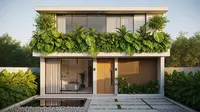 7 Model Rumah Mungil tapi Megah dengan Fasad Teras Hijau Tropis Minimalis