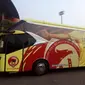Peluncuran dan penyerahan bus baru dari Pemprov Sumsel ke managemen Sriwijaya FC (Liputan6.com / Nefri Inge)